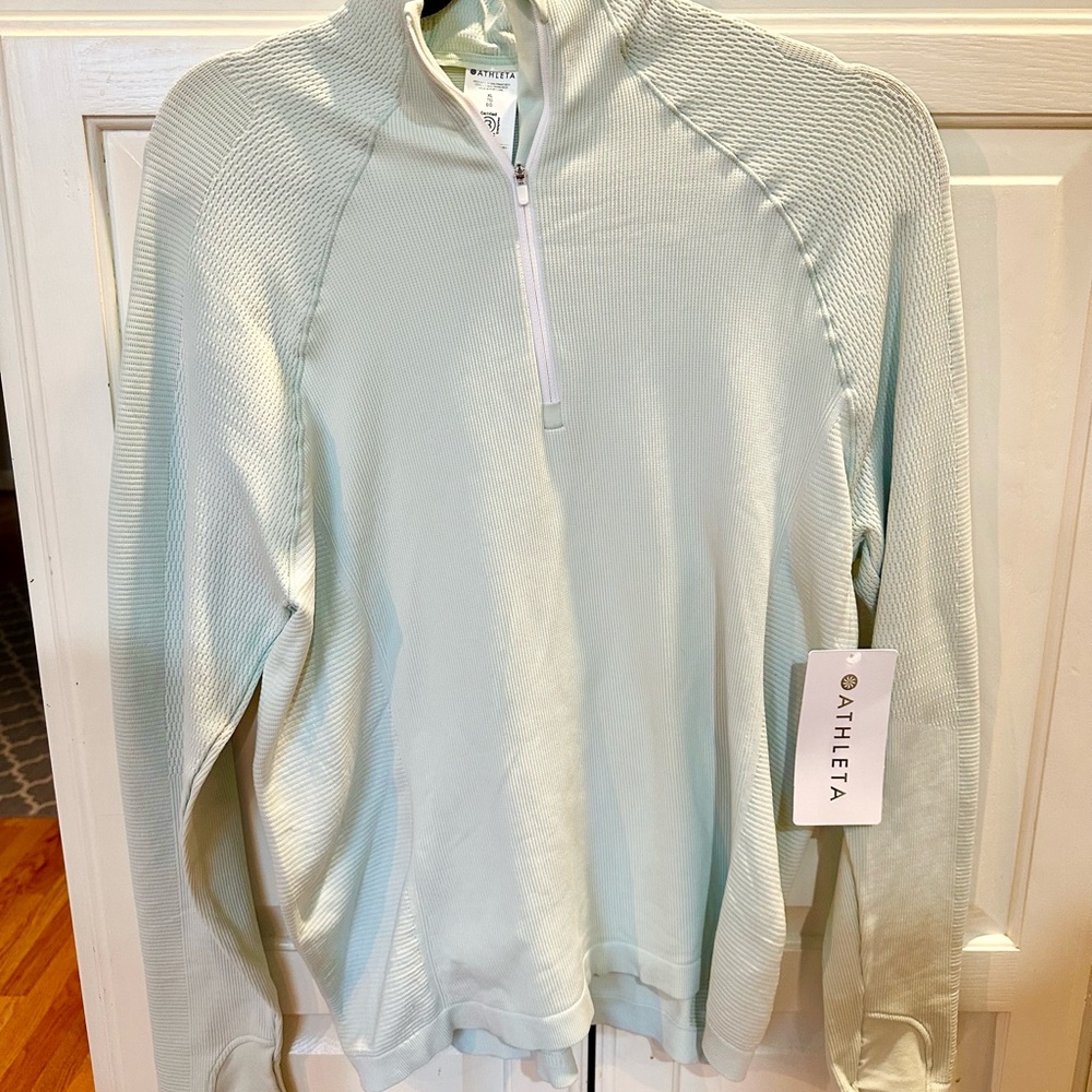 NWT Athleta Sea Breeze Pilates Quarter Zip